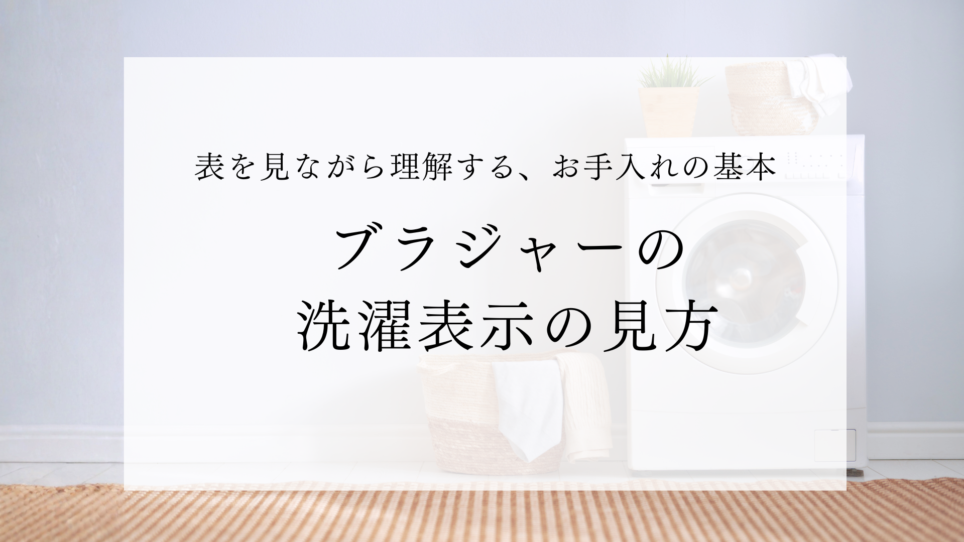 ブラジャーの洗濯表示の見方